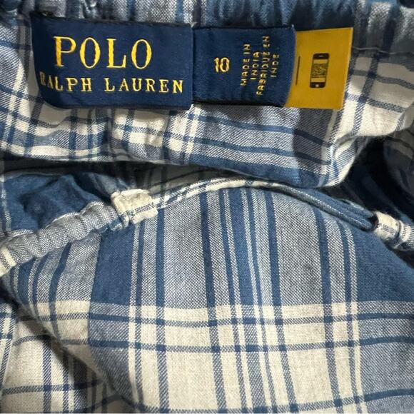 Ralph Lauren Plaid Tiered Cotton Halter Maxi Dress Size 10 - Picture 11 of 16